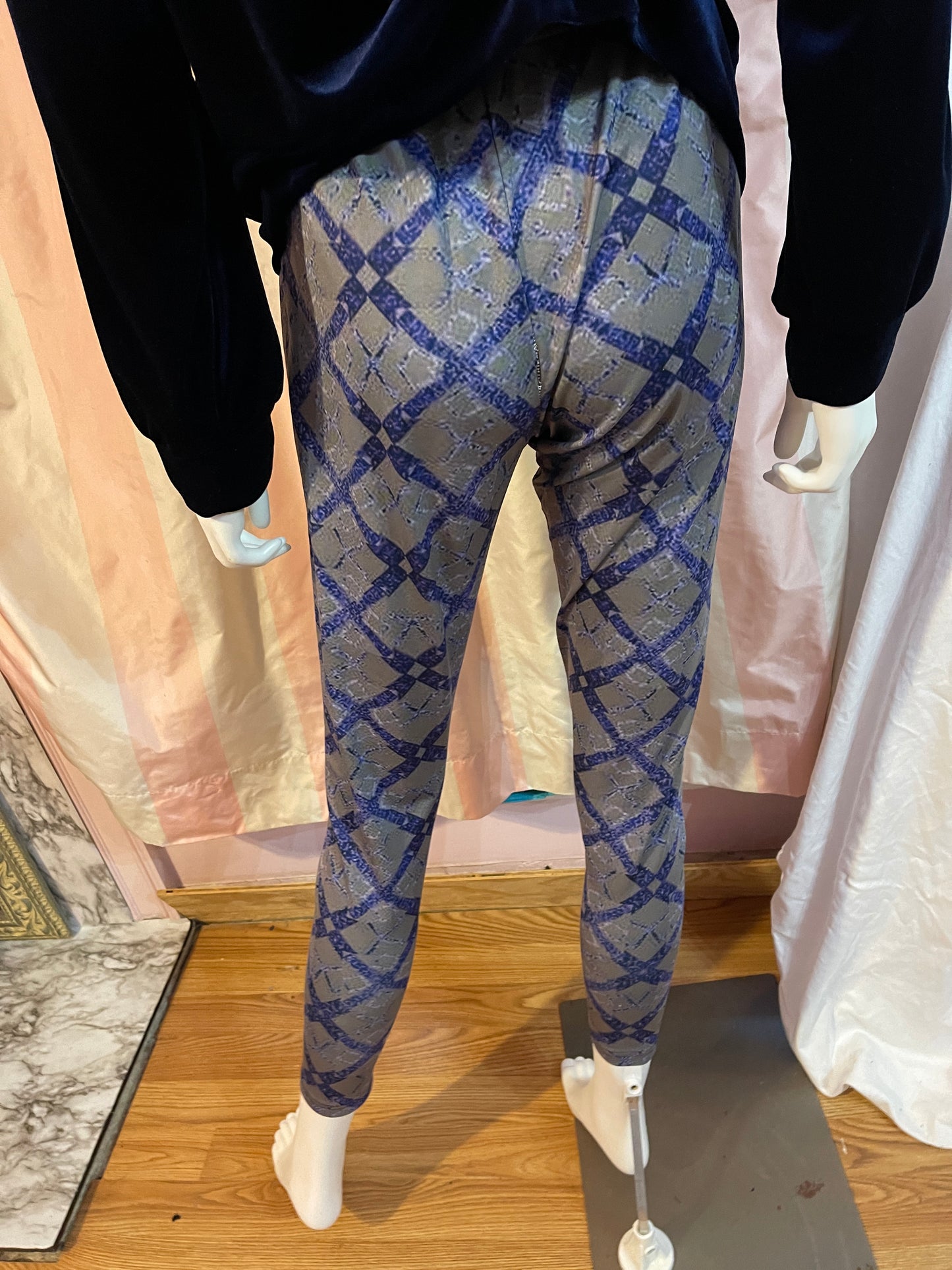 Blue Logo Leggings and Blue Velvet Gold Hoodie