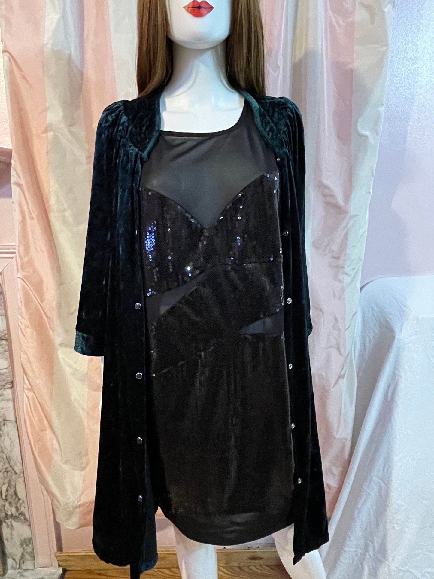 Green Velvet Robe Victorian Steampunk