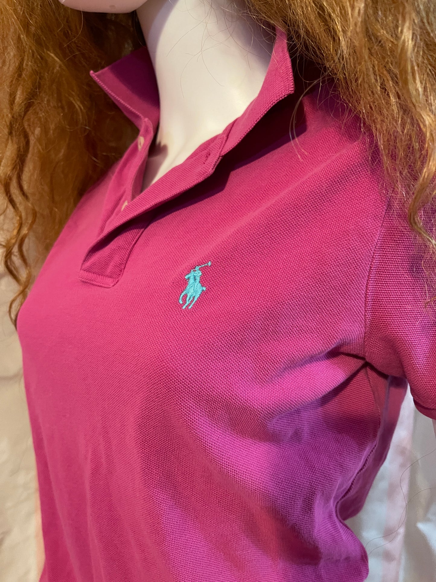 Pink Polo with Pink plaid trousers