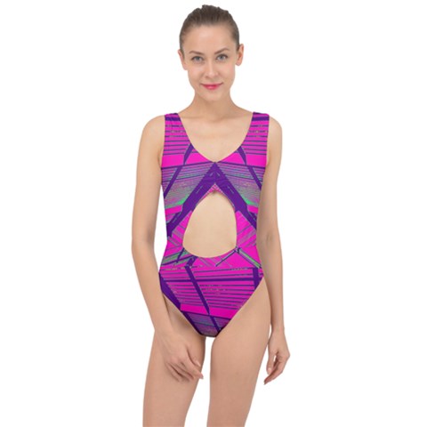 SUGA LANE WICKED NIGHTS PINK ABSTRACT CUTOUT SWIMSUIT