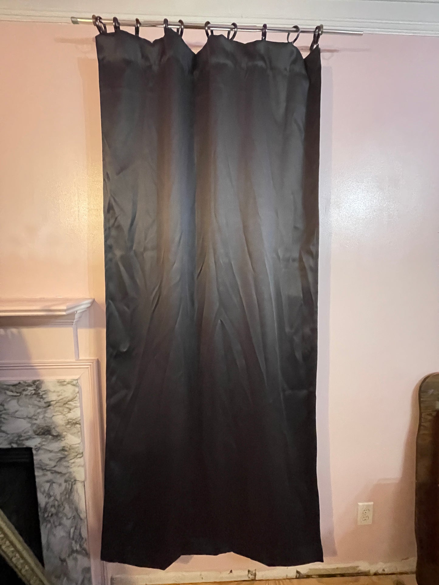 RENTAL DARK GRAY SATIN BLACKOUT CURTAINS
