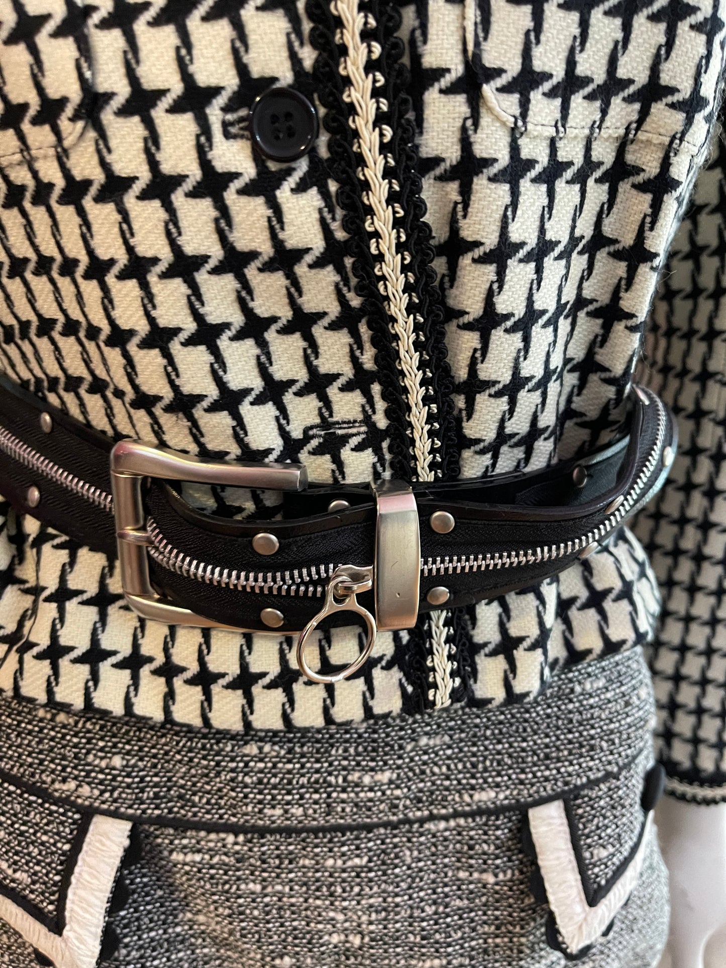 Black White Herringbone Blazer