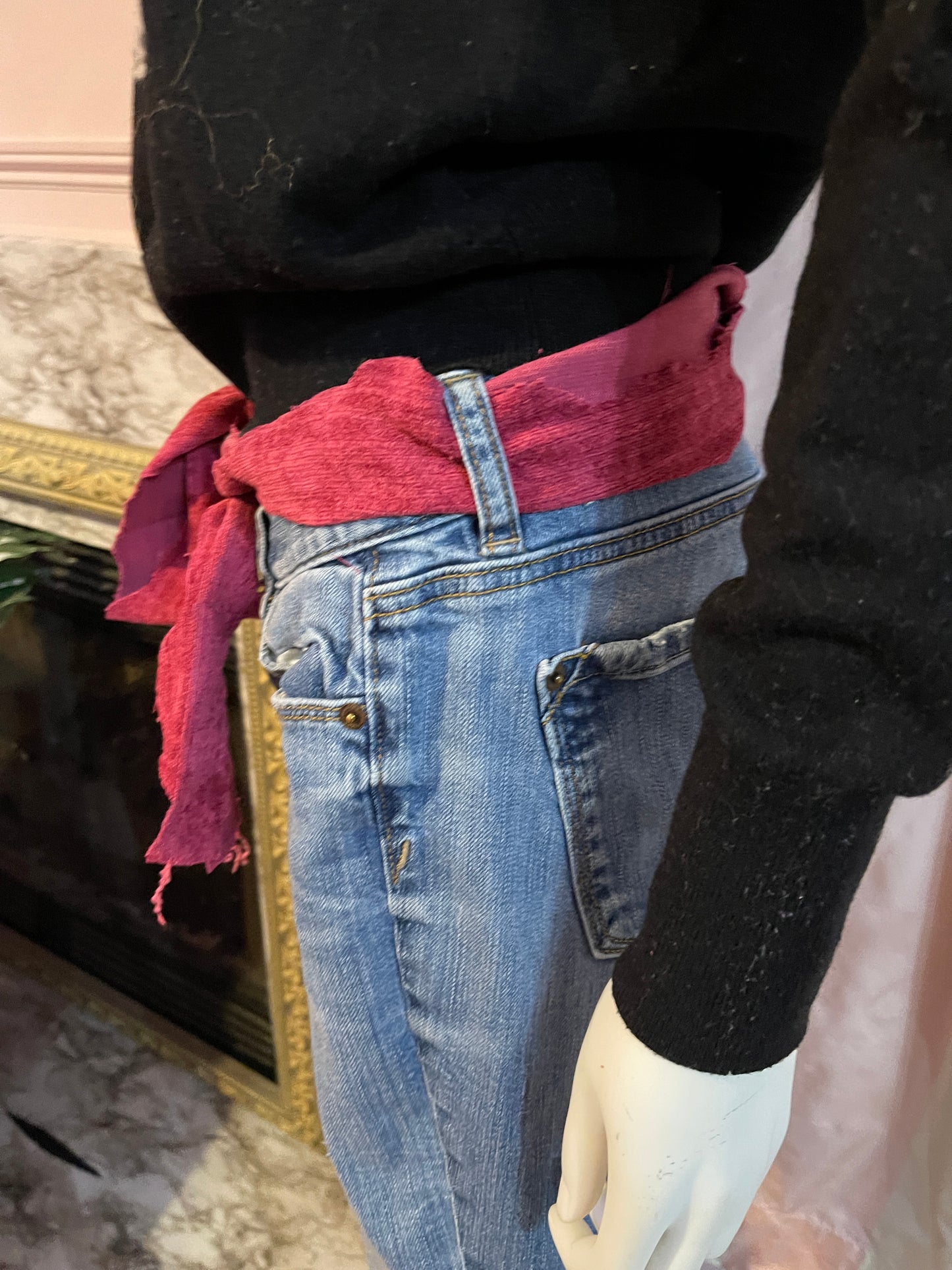 Black Wolf Sweater & Distressed Jeans
