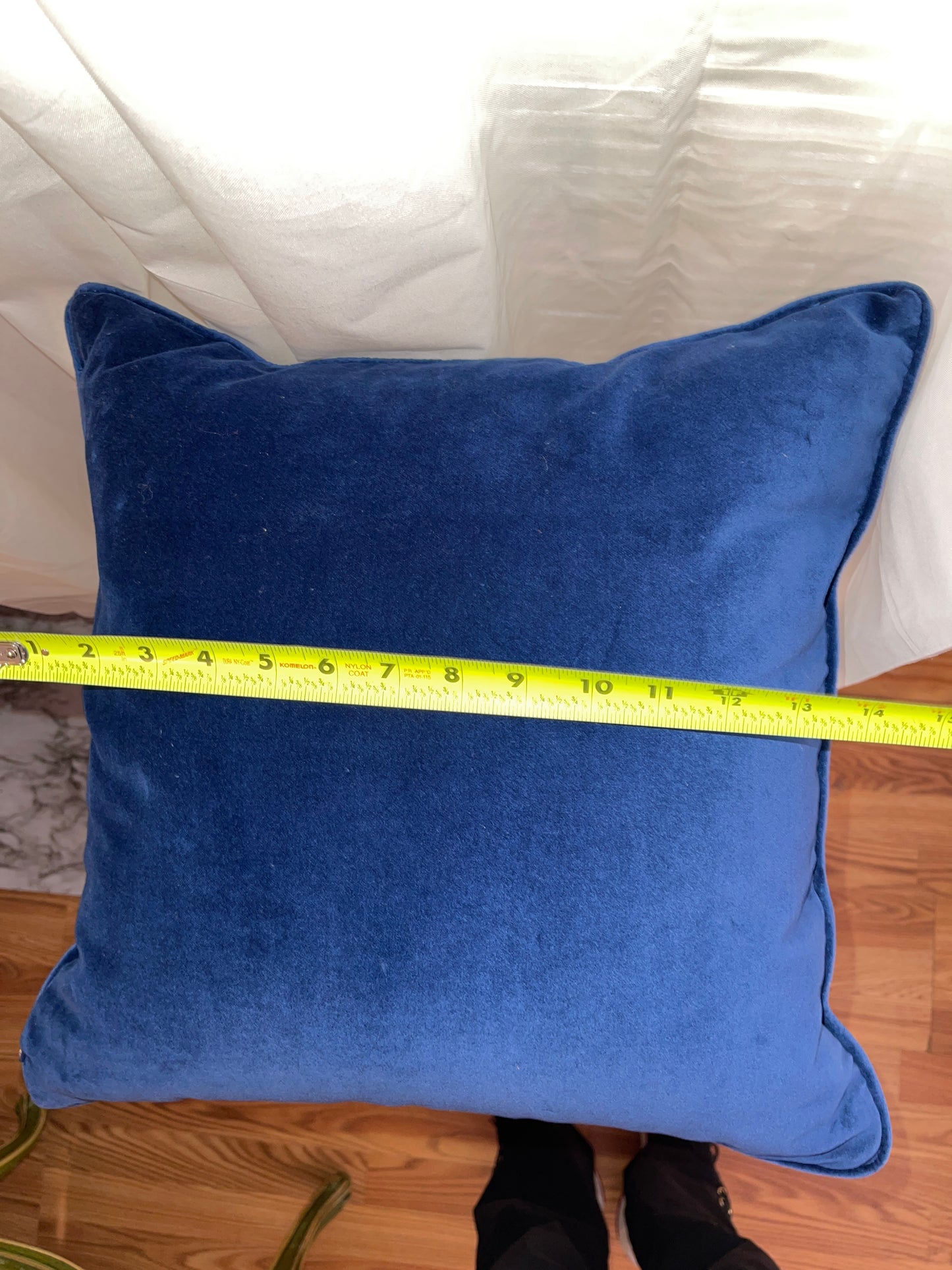 RENTAL BLUE VELVET SOFA PILLOWS