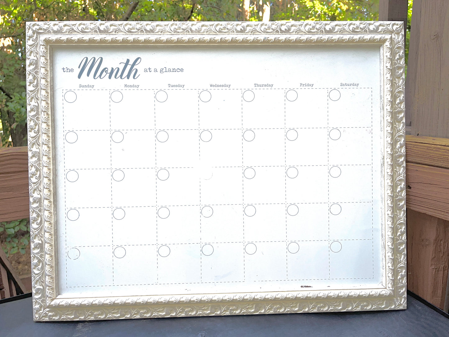 SIGN RENTAL FRENCH WHITE ORNATE MONTH CALENDAR WEDDING PLANNING