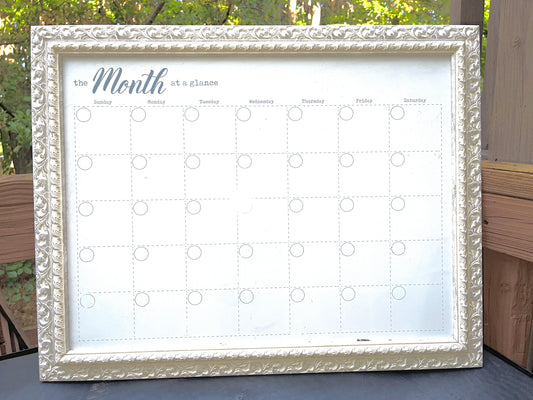 SIGN RENTAL FRENCH WHITE ORNATE MONTH CALENDAR WEDDING PLANNING