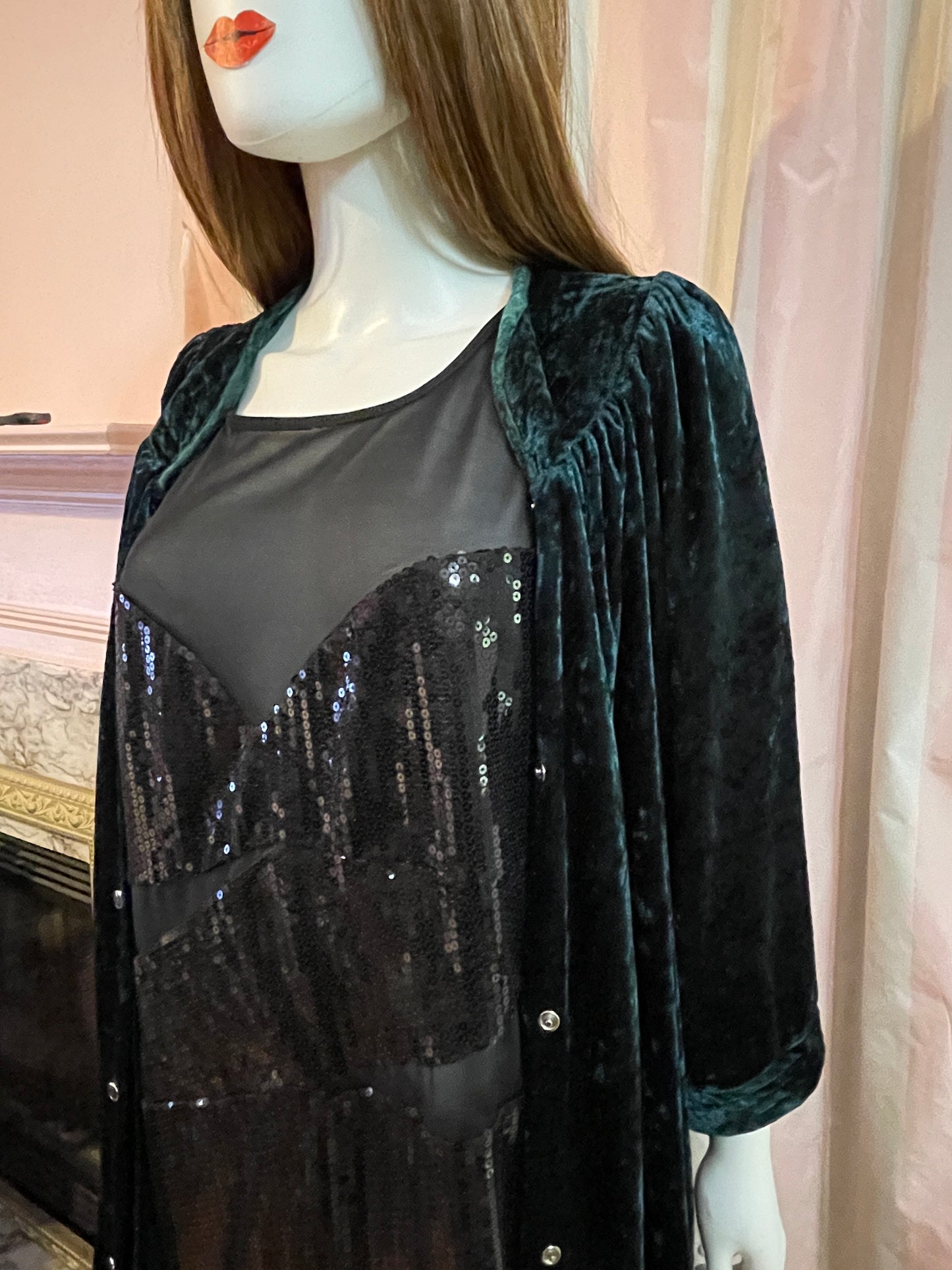 Green Velvet Robe Victorian Steampunk
