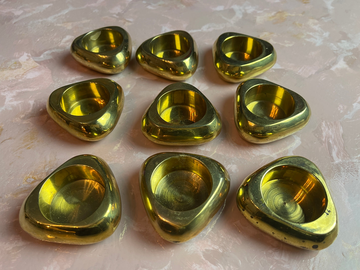 RENTAL GOLD BRASS CANDLE HOLDERS VOTIVES LIGHTS TABLE DECOR TABLE TOP