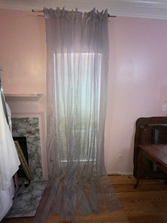 RENTAL GRAY SILVER SHEER CURTAIN WEDDING GOTH
