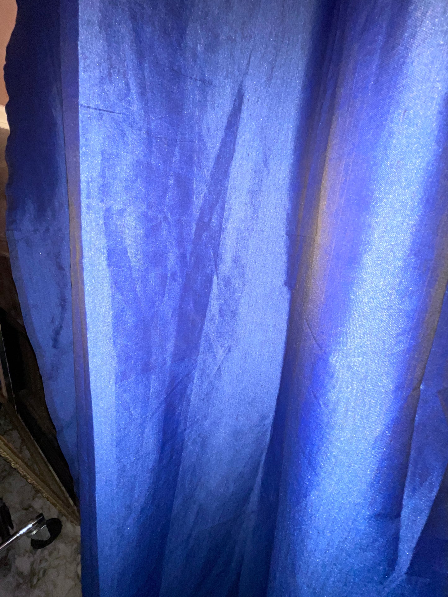 RENTAL BLUE SILK NAVY BLUE ROYAL FABRIC PANEL