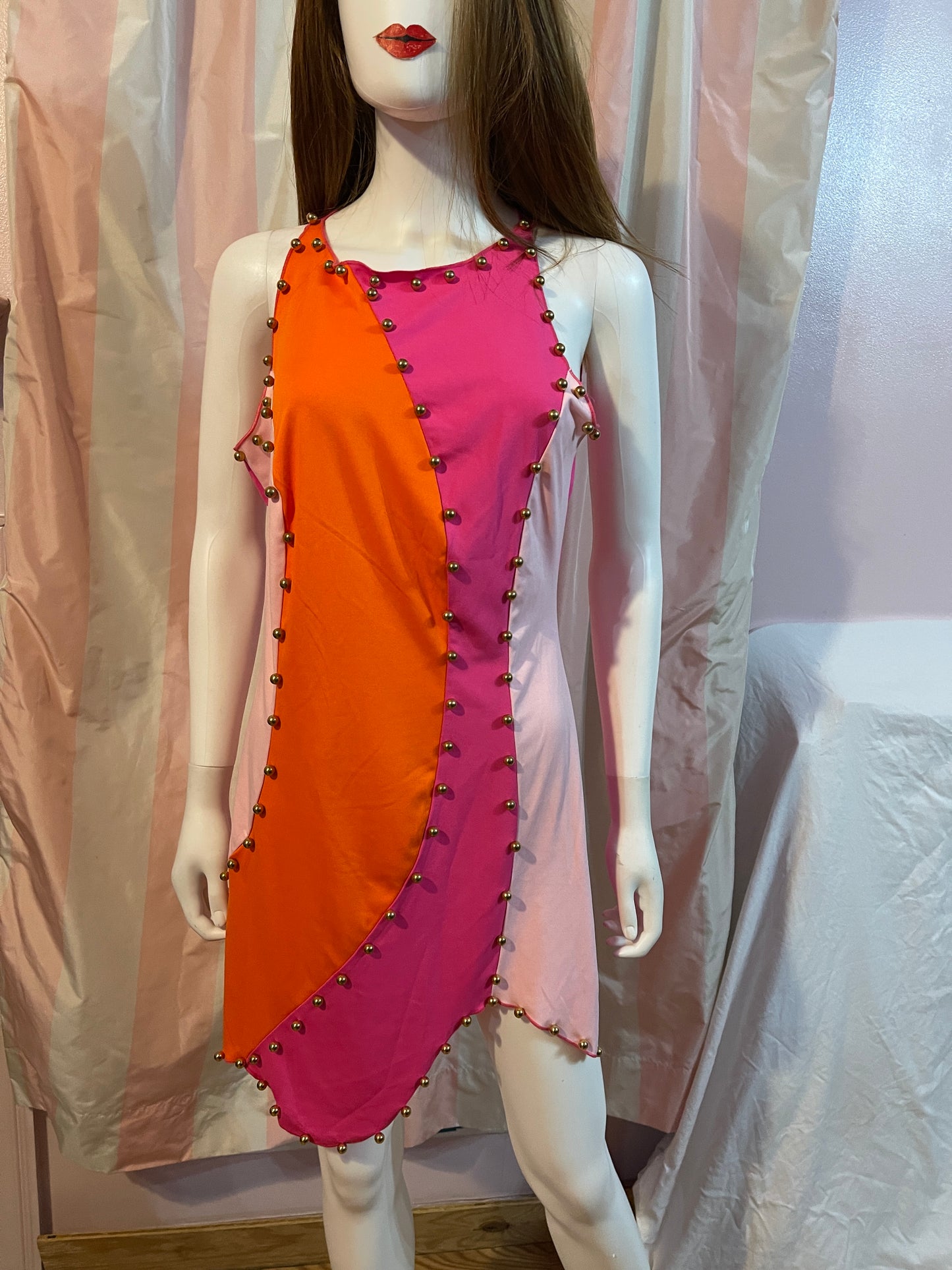 Pink Orange Gold Jester Dress