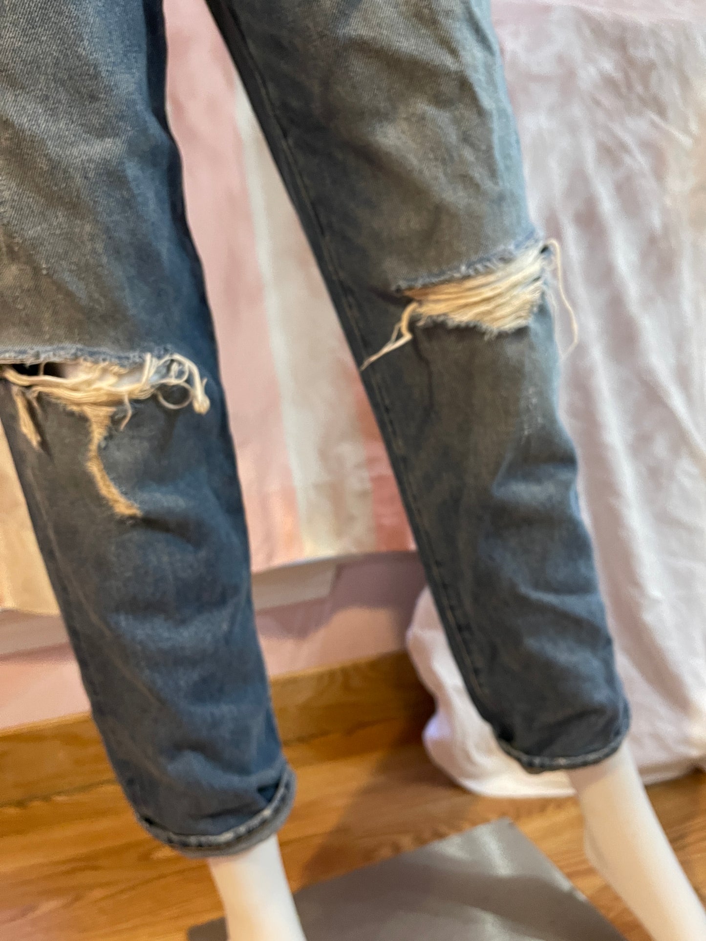Blue Denim Distressed Jeans