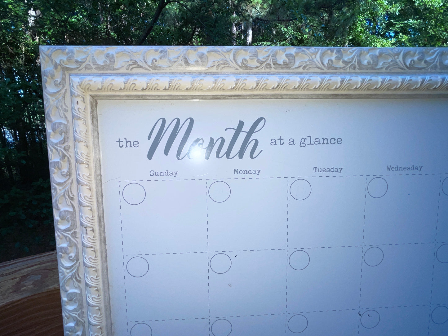 SIGN RENTAL FRENCH WHITE ORNATE MONTH CALENDAR WEDDING PLANNING