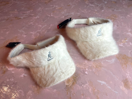 RENTAL WEDDING COUPLES WHITE KANGOL VISORS FURRY