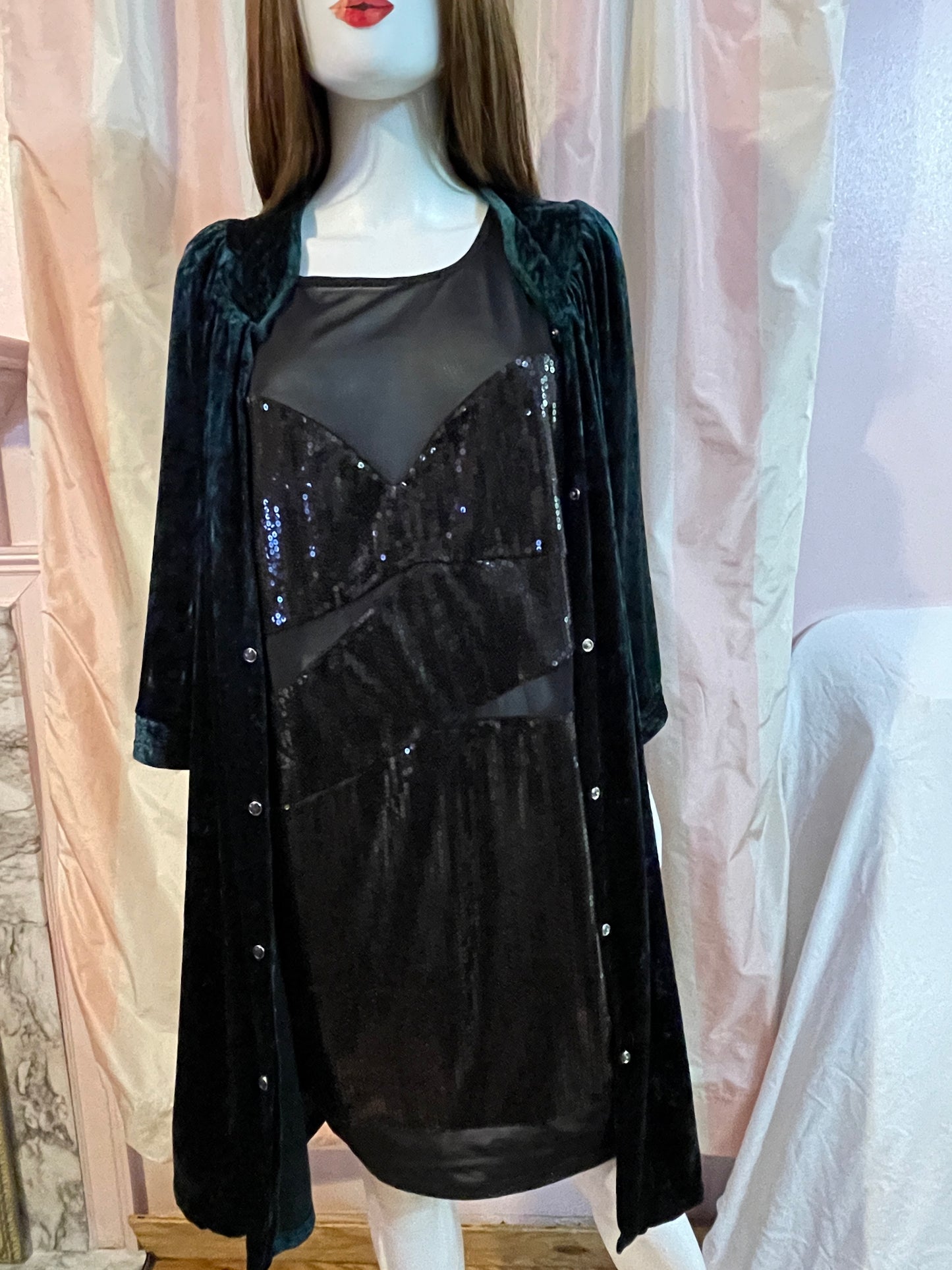 Green Velvet Robe Victorian Steampunk