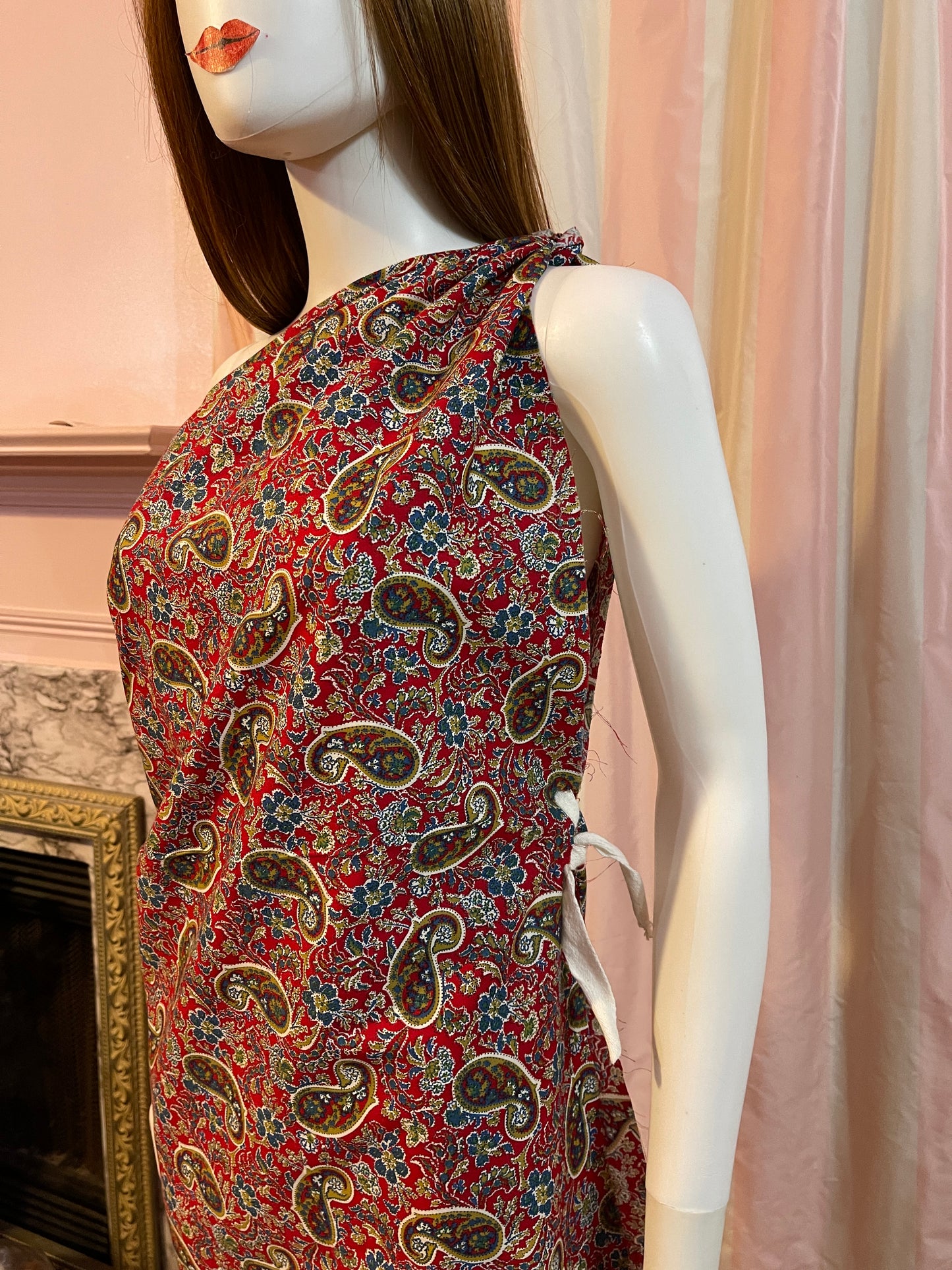 Raw Edge Wrap Kaftan Dress