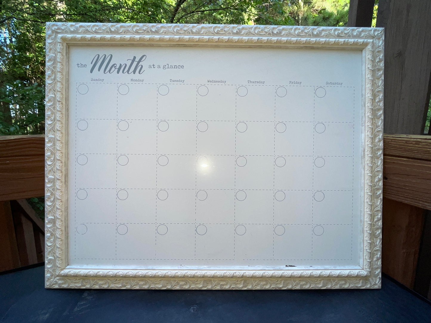 SIGN RENTAL FRENCH WHITE ORNATE MONTH CALENDAR WEDDING PLANNING