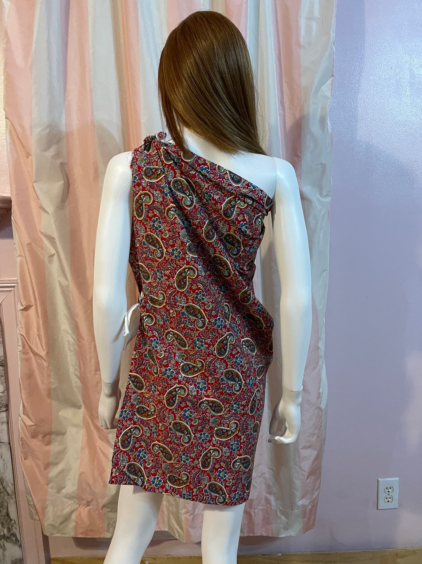Raw Edge Wrap Kaftan Dress