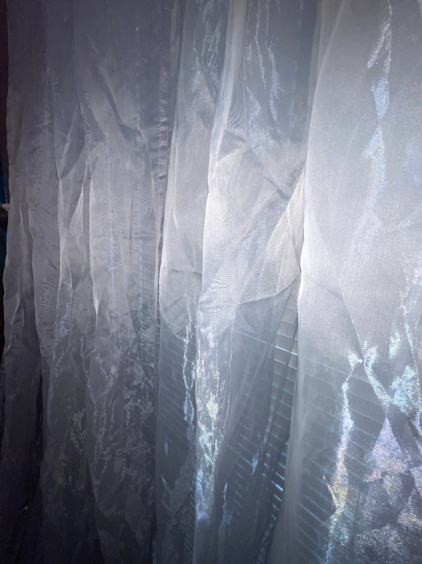 RENTAL GRAY SILVER SHEER CURTAIN WEDDING GOTH
