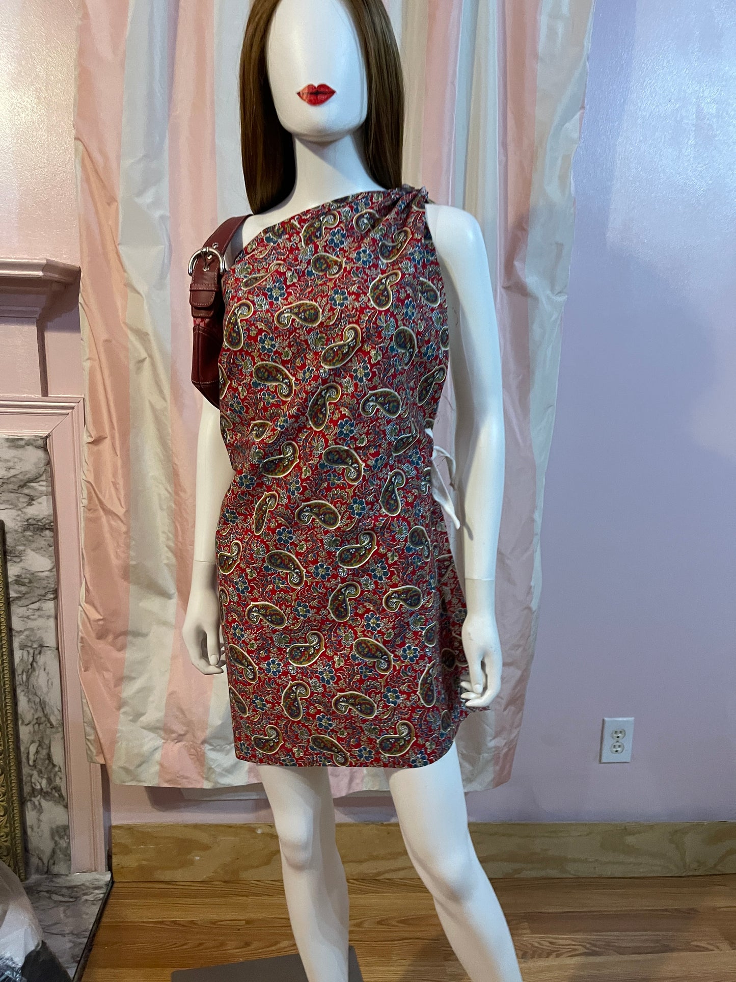 Raw Edge Wrap Kaftan Dress