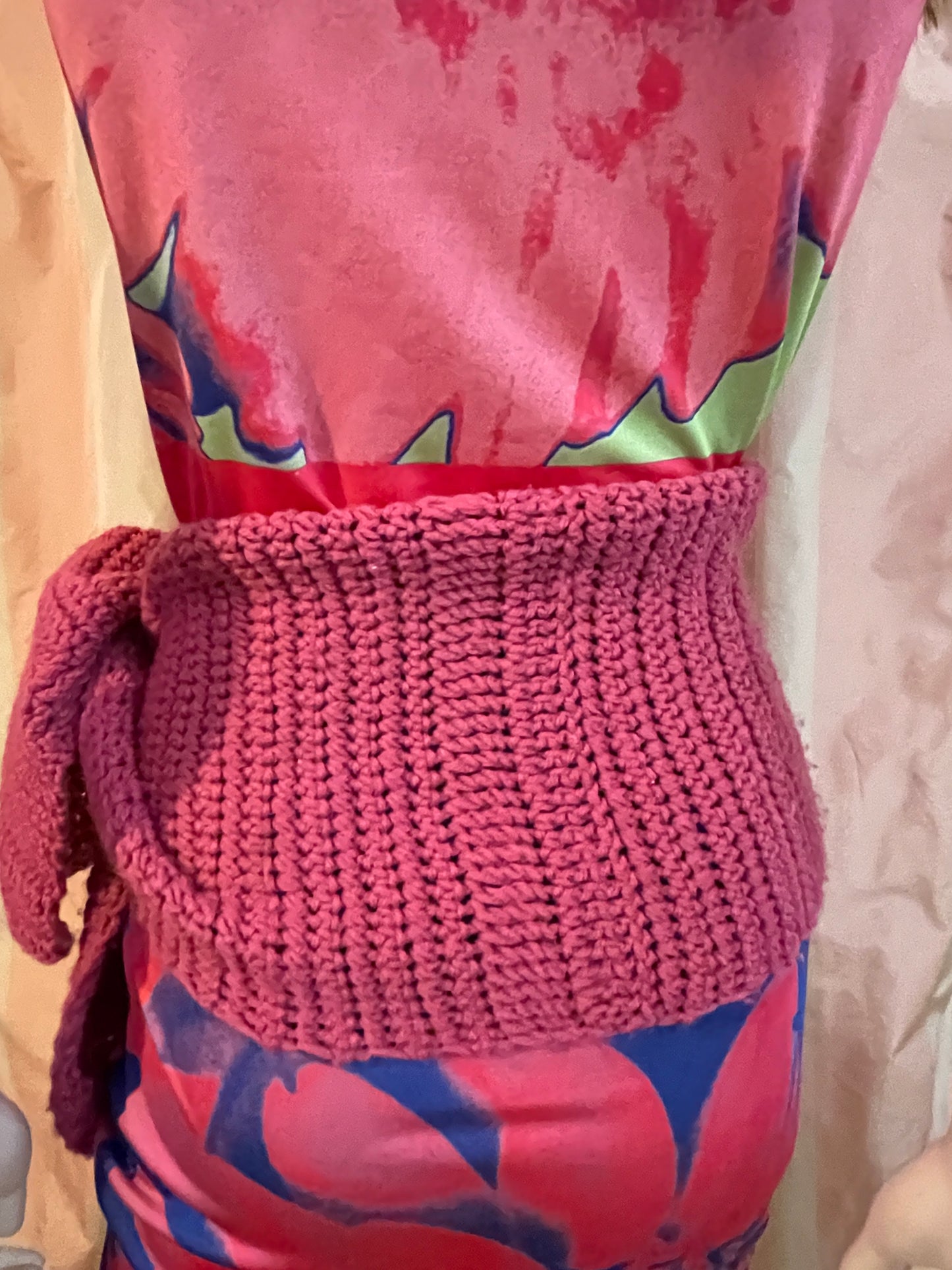Hand Knit Pink Scarf