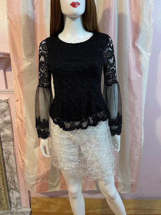 Black Lace Victorian Top & Bubble Skirt