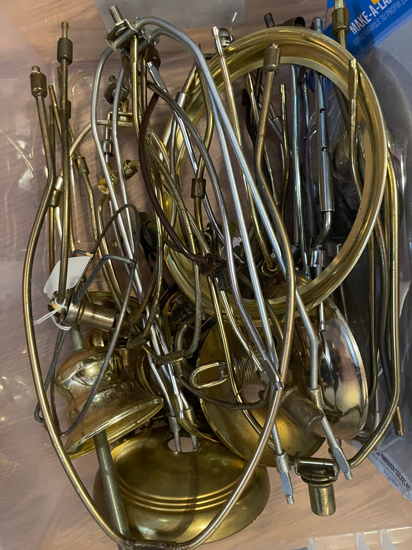 RENTAL LOT OF BRASS VINTAGE LAMP HARPS bulb