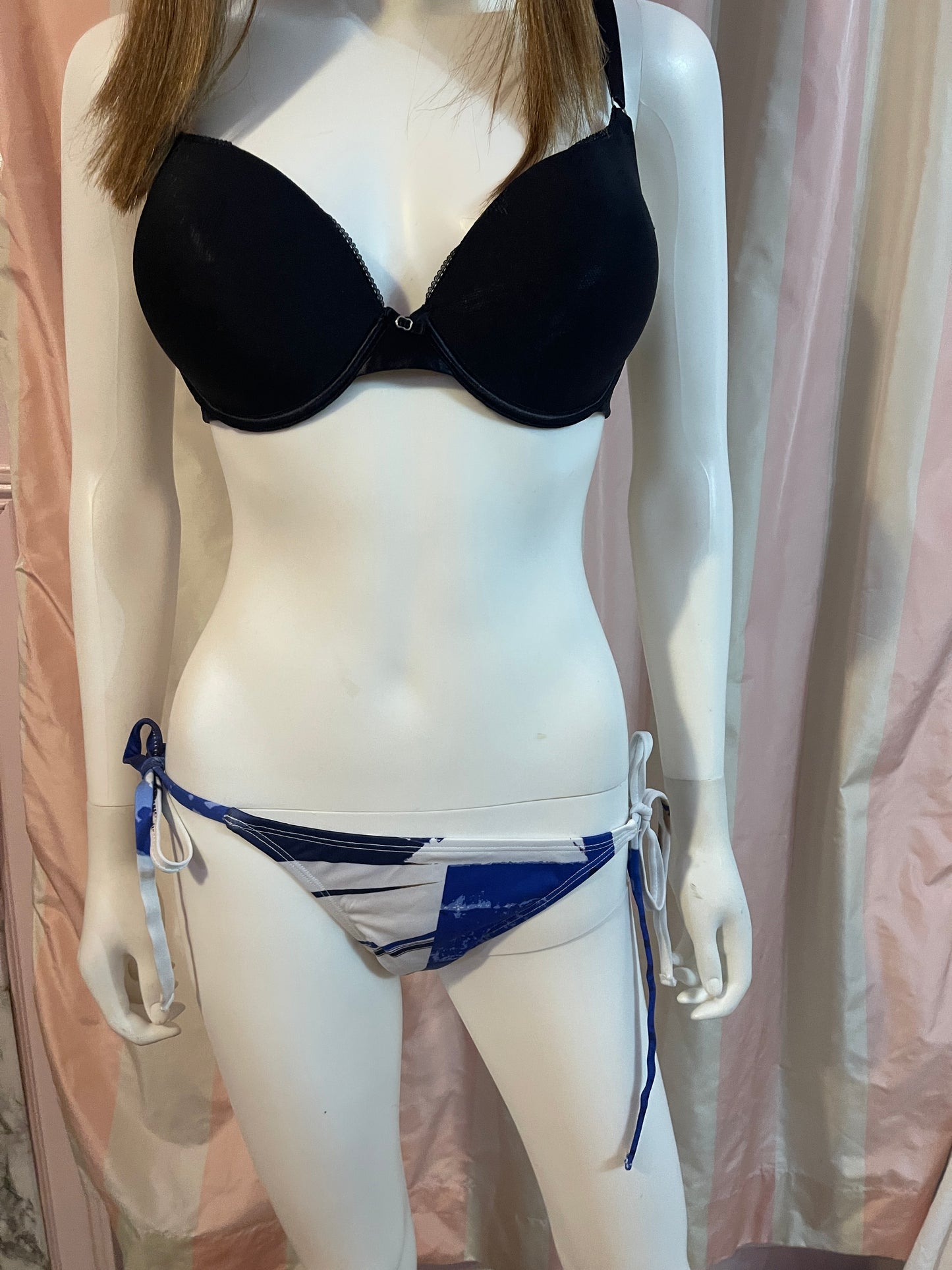 Black Bra & Blue Bikini