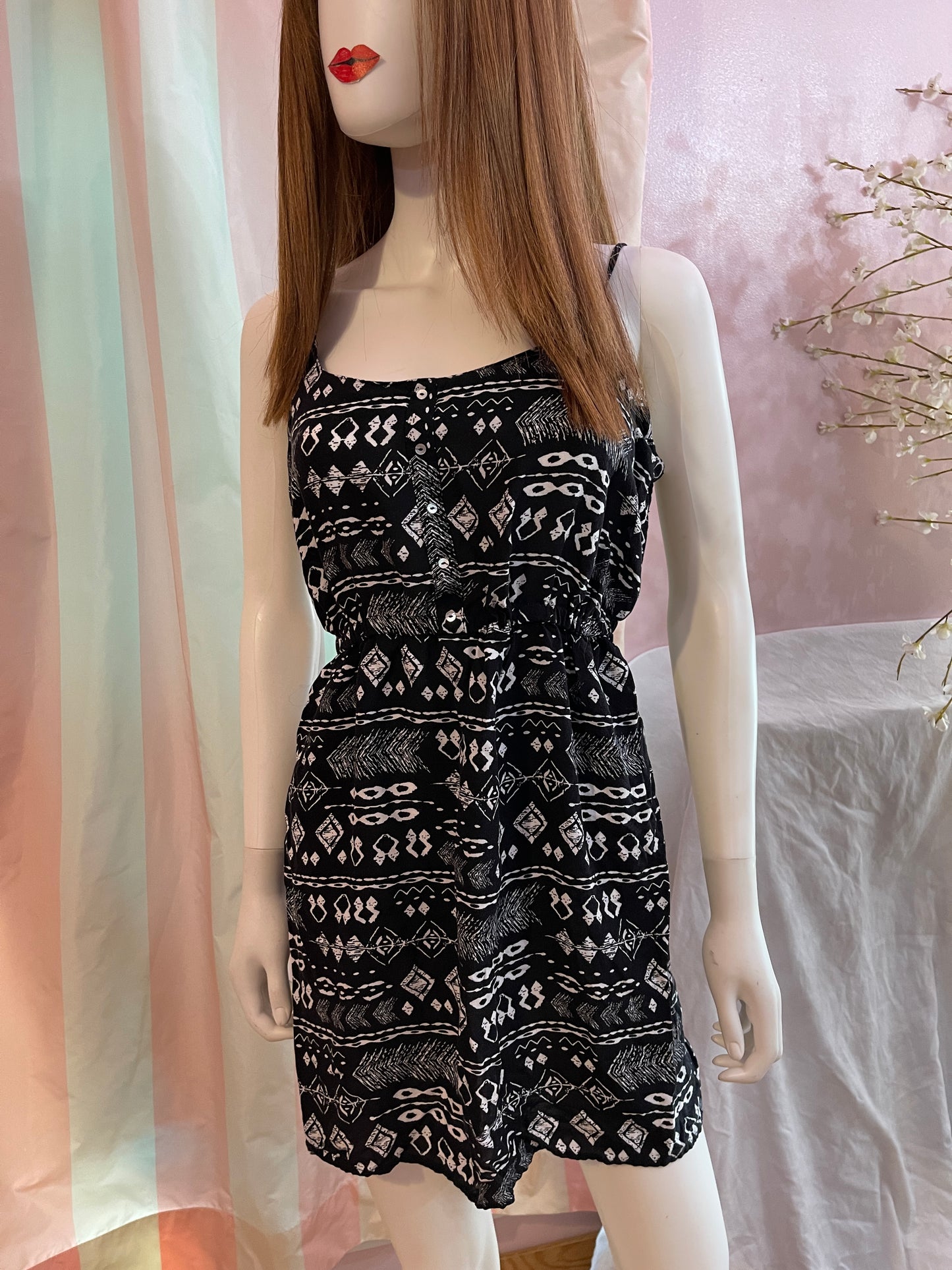 Black White Tribal Island Beach Dress