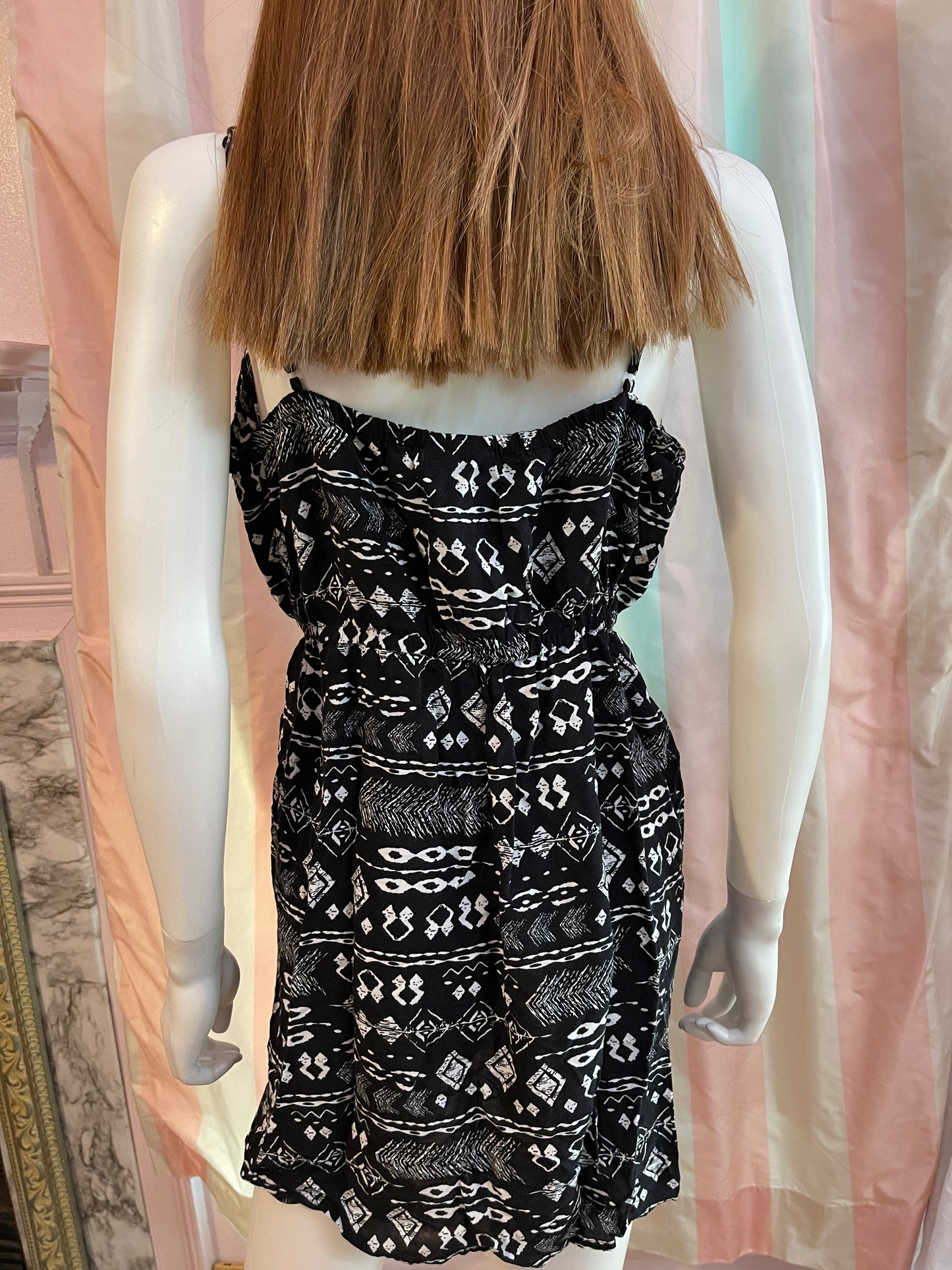 Black White Tribal Island Beach Dress