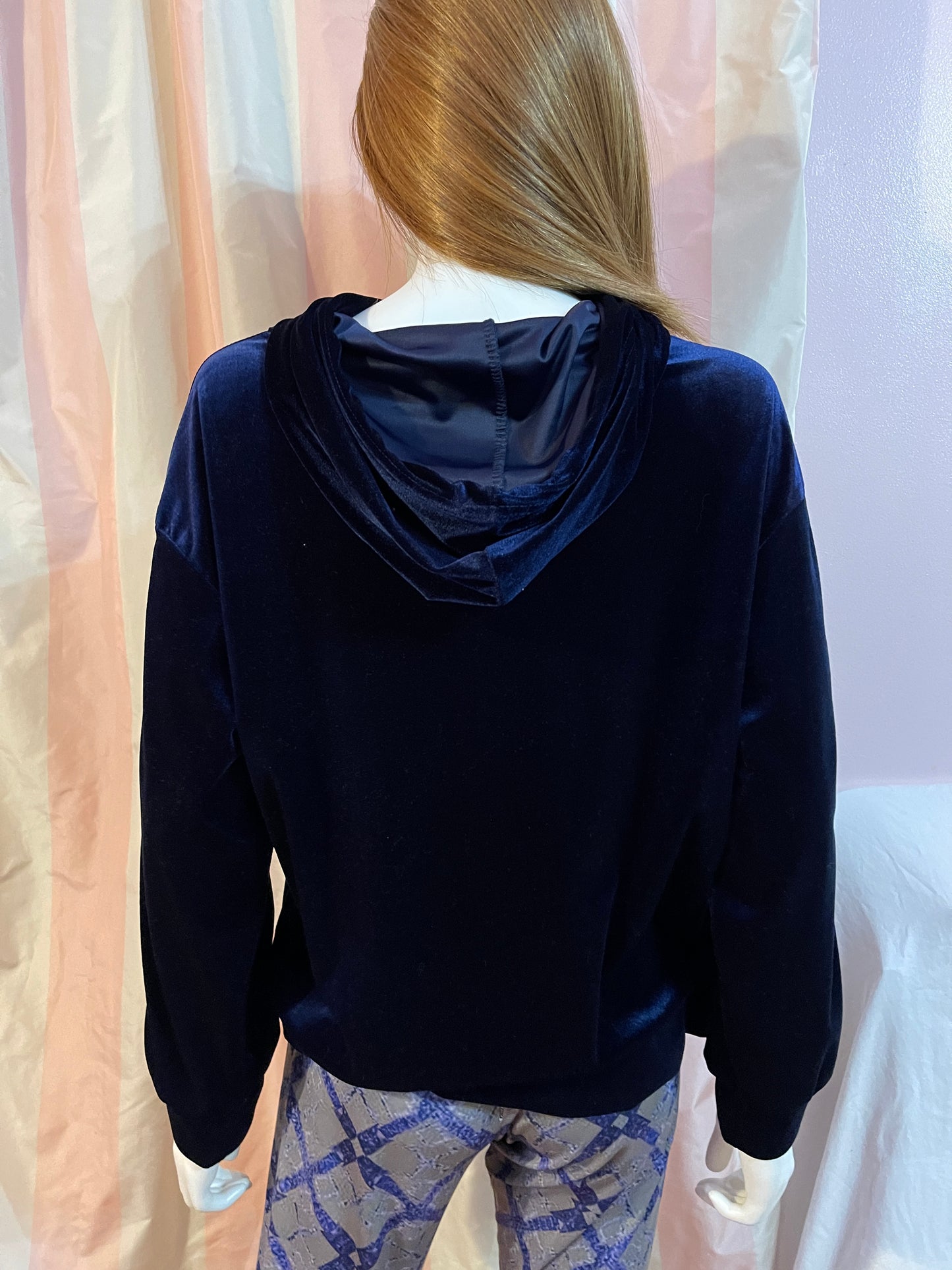 Blue Logo Leggings and Blue Velvet Gold Hoodie