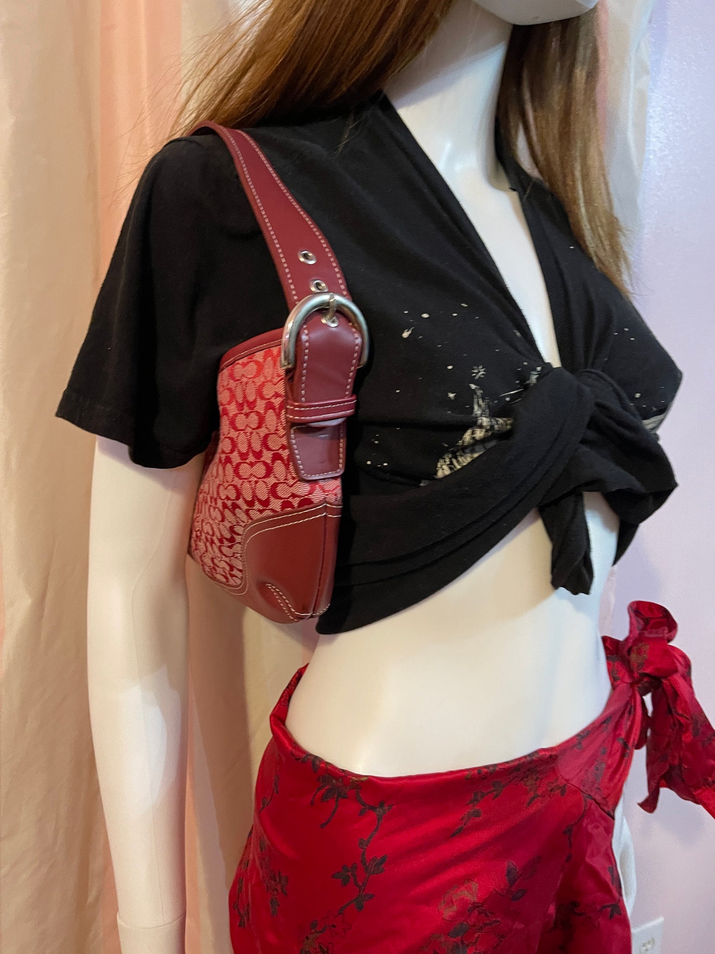 Black Tee & Red Sarong