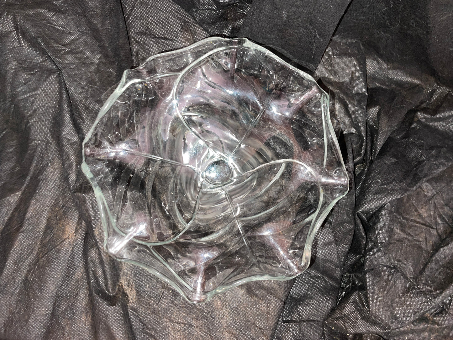 RENTAL VINTAGE WAVY GLASS FRUIT MODERN MCM FRENCH SERVING BOWL