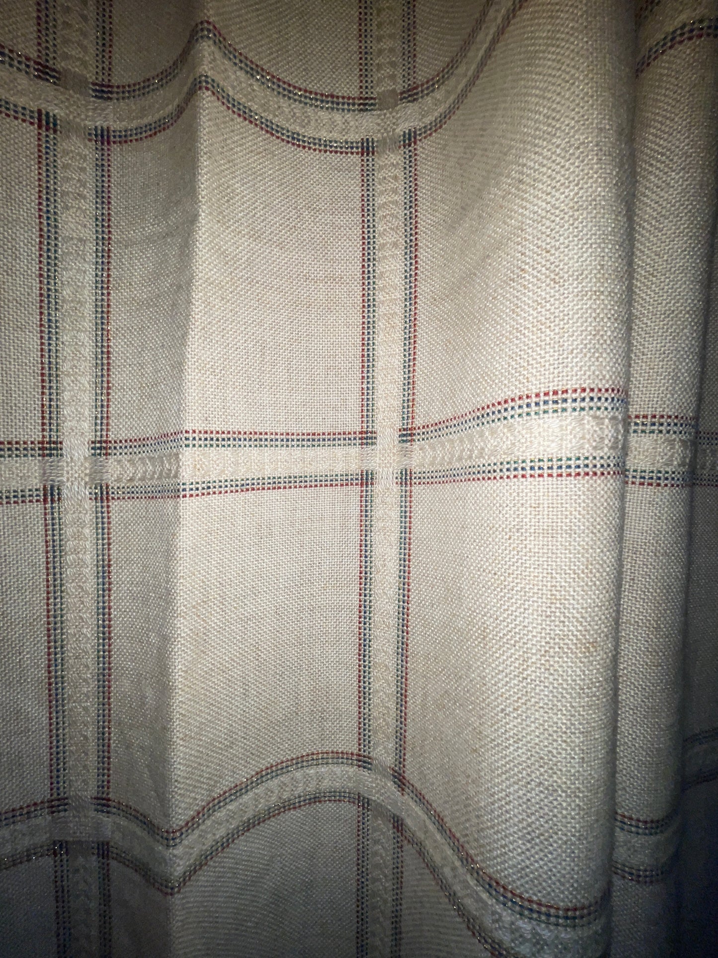 FABRIC RENTAL beige red green gokd blue canvas holiday country MEDIUM WEIGHT FABRIC PIECE