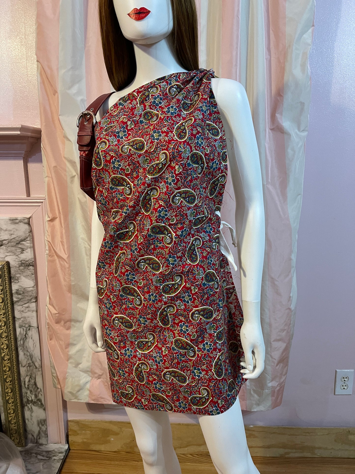 Raw Edge Wrap Kaftan Dress