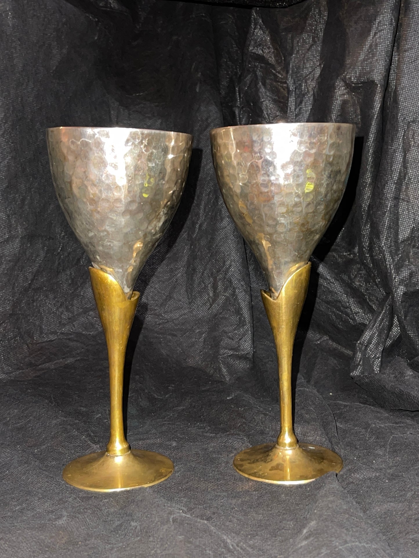 Stemware RENTAL SILVER BRASS WINE CHAMPAGNE GOBLETS GOTHIC MEDIEVAL METAL