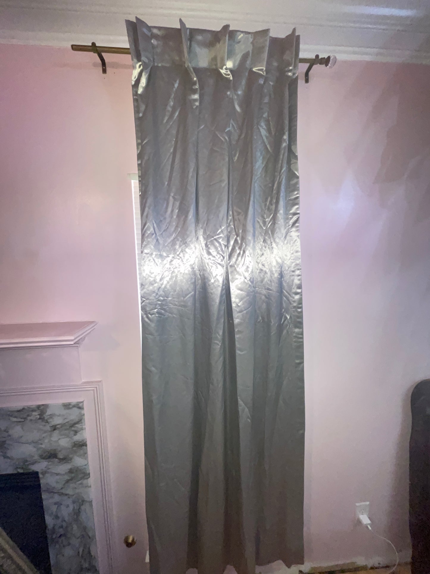 CURTAIN RENTALSILVER SATIN HEAVY