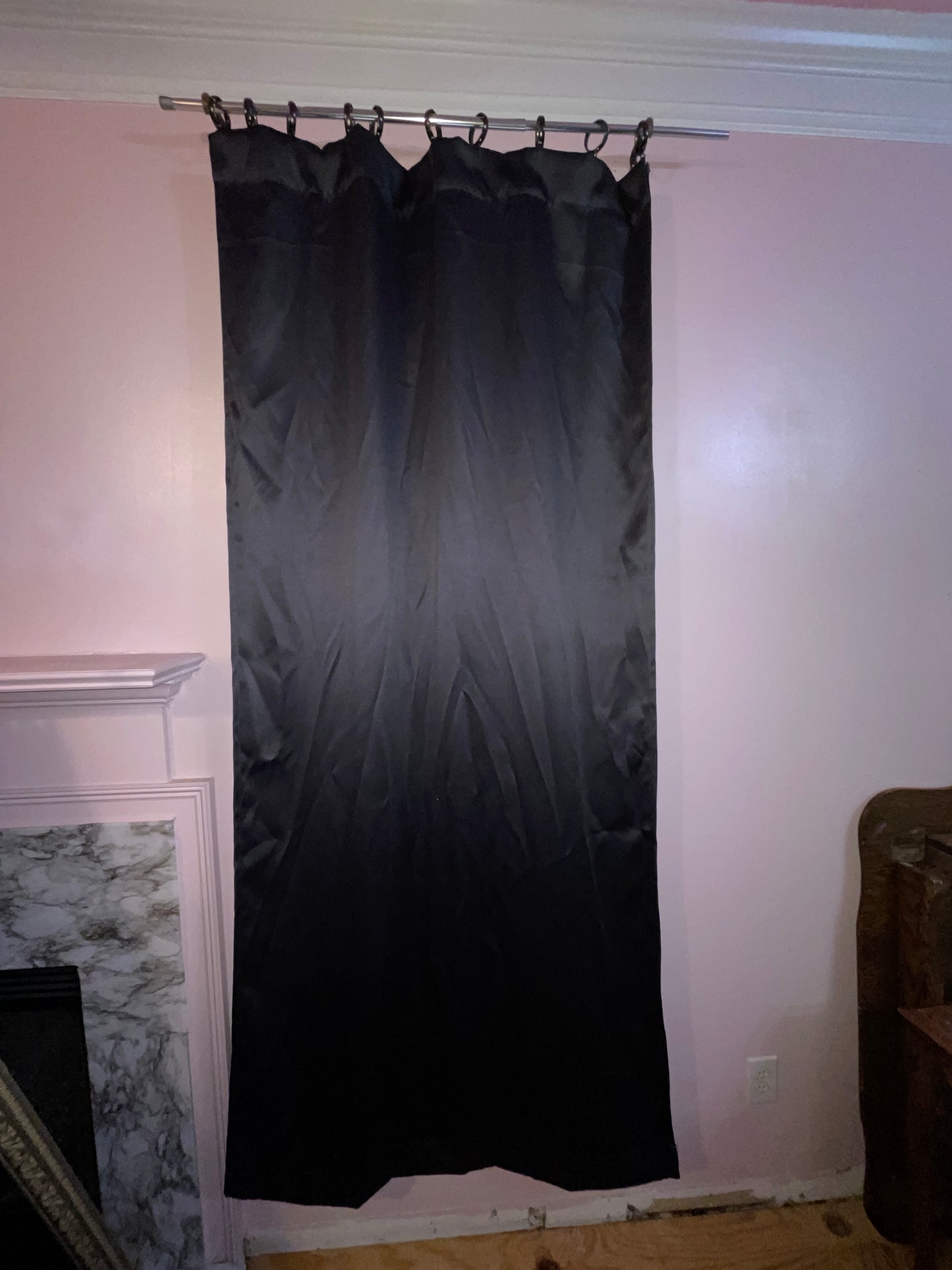 RENTAL DARK GRAY SATIN BLACKOUT CURTAINS