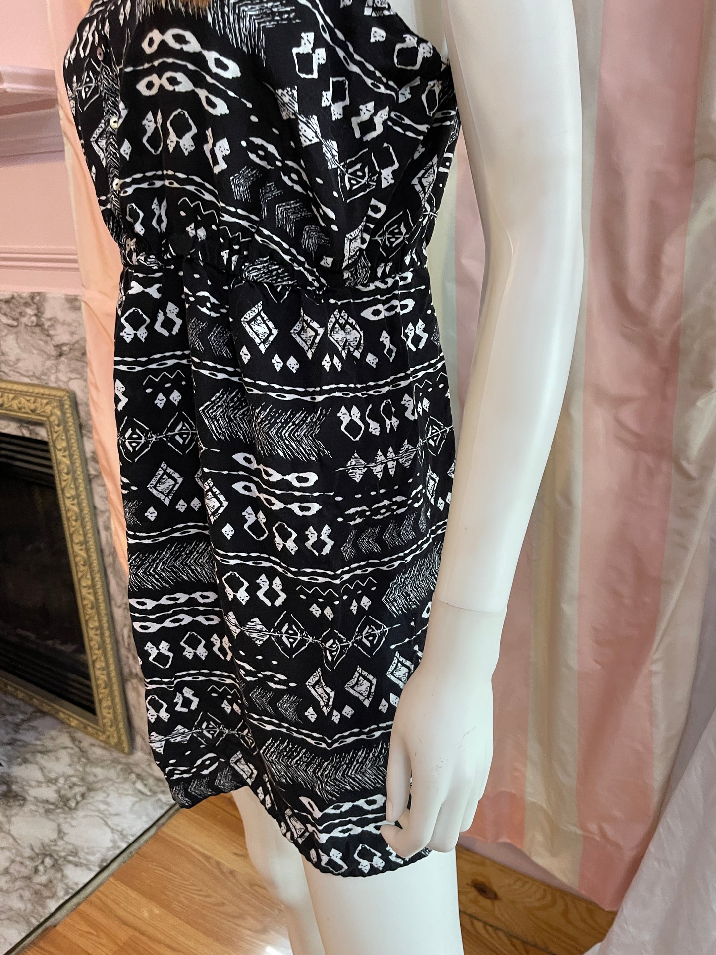 Black White Tribal Island Beach Dress