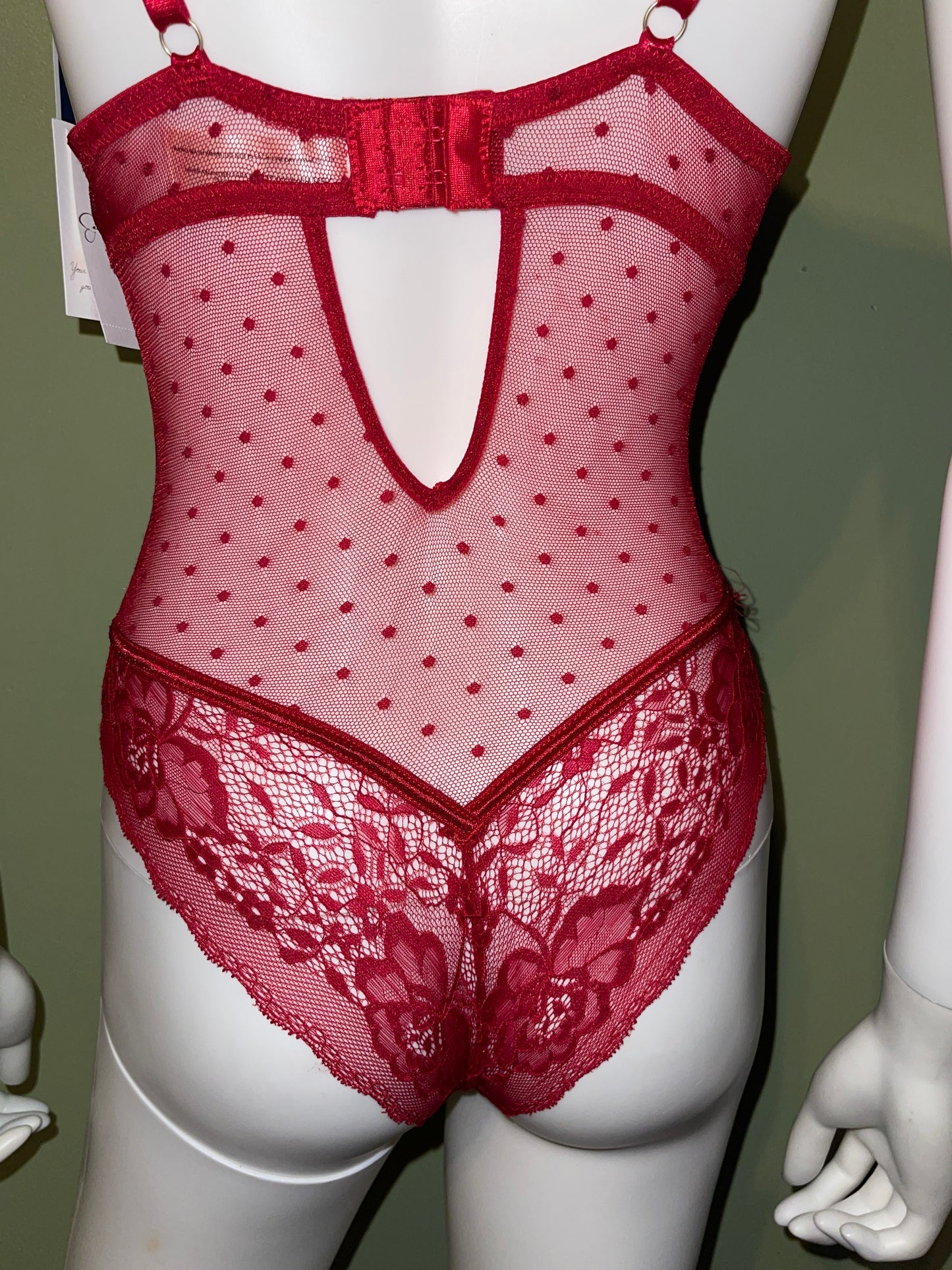 BUY NOW - RED SHEER LACE LINGERIE BODYSUIT FRENCH lace padded bra