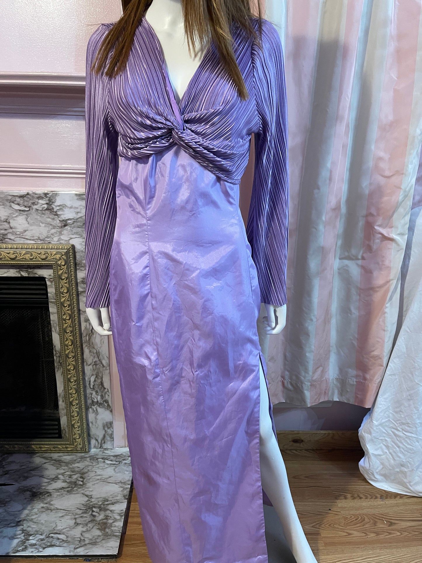 Vintage Purple Gown & Purple Bolero Crop Top
