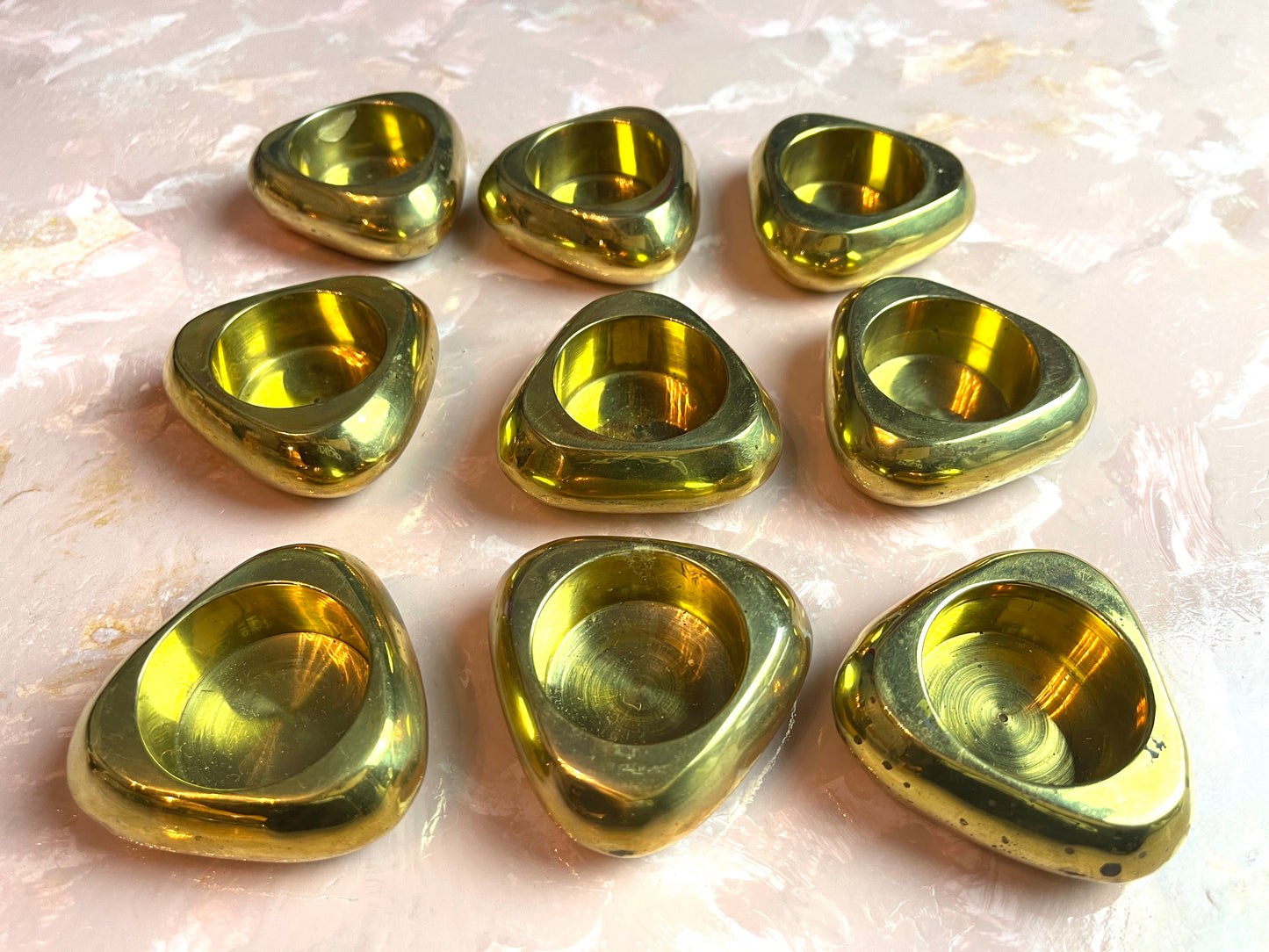 RENTAL GOLD BRASS CANDLE HOLDERS VOTIVES LIGHTS TABLE DECOR TABLE TOP