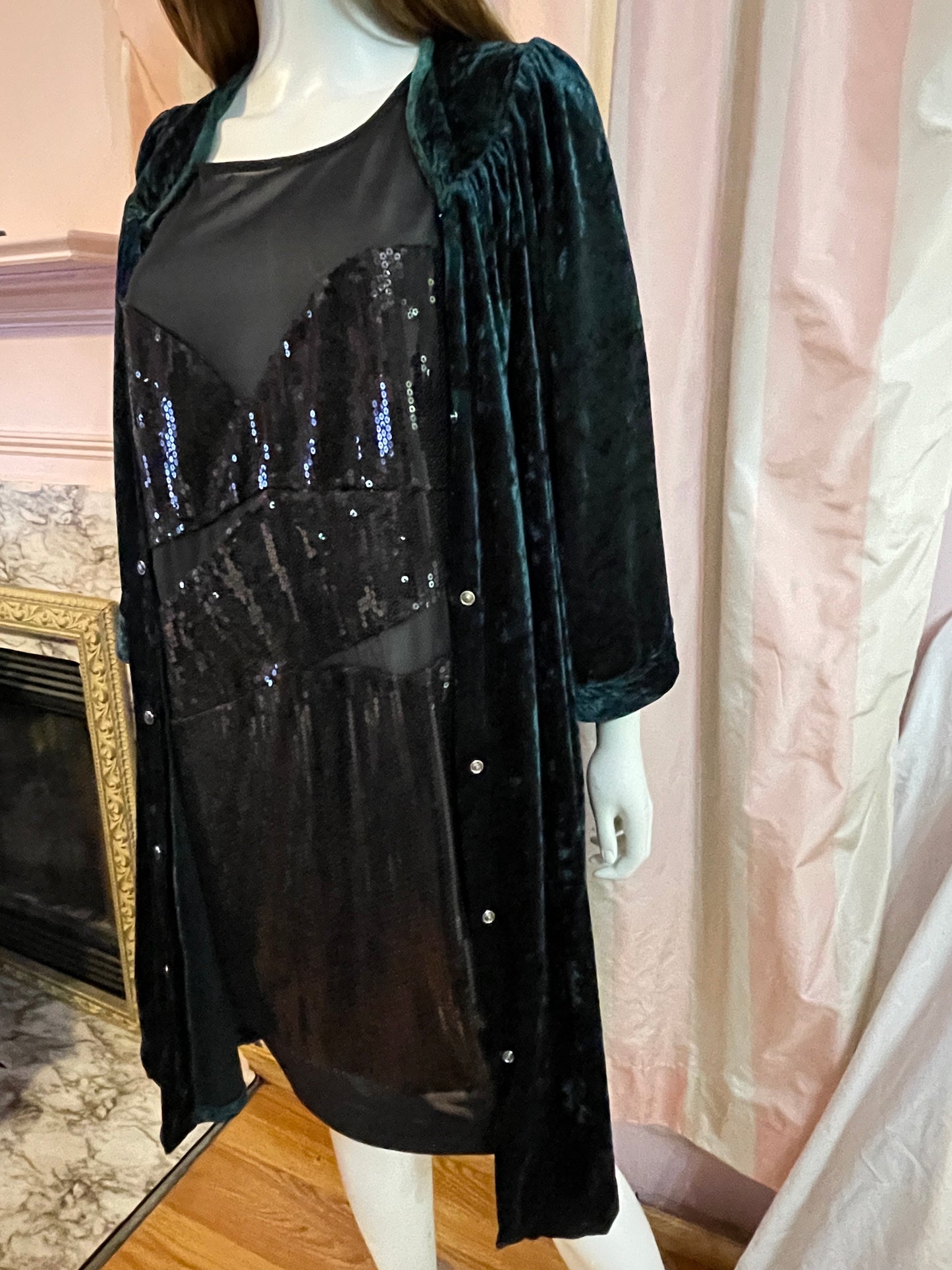 Green Velvet Robe Victorian Steampunk