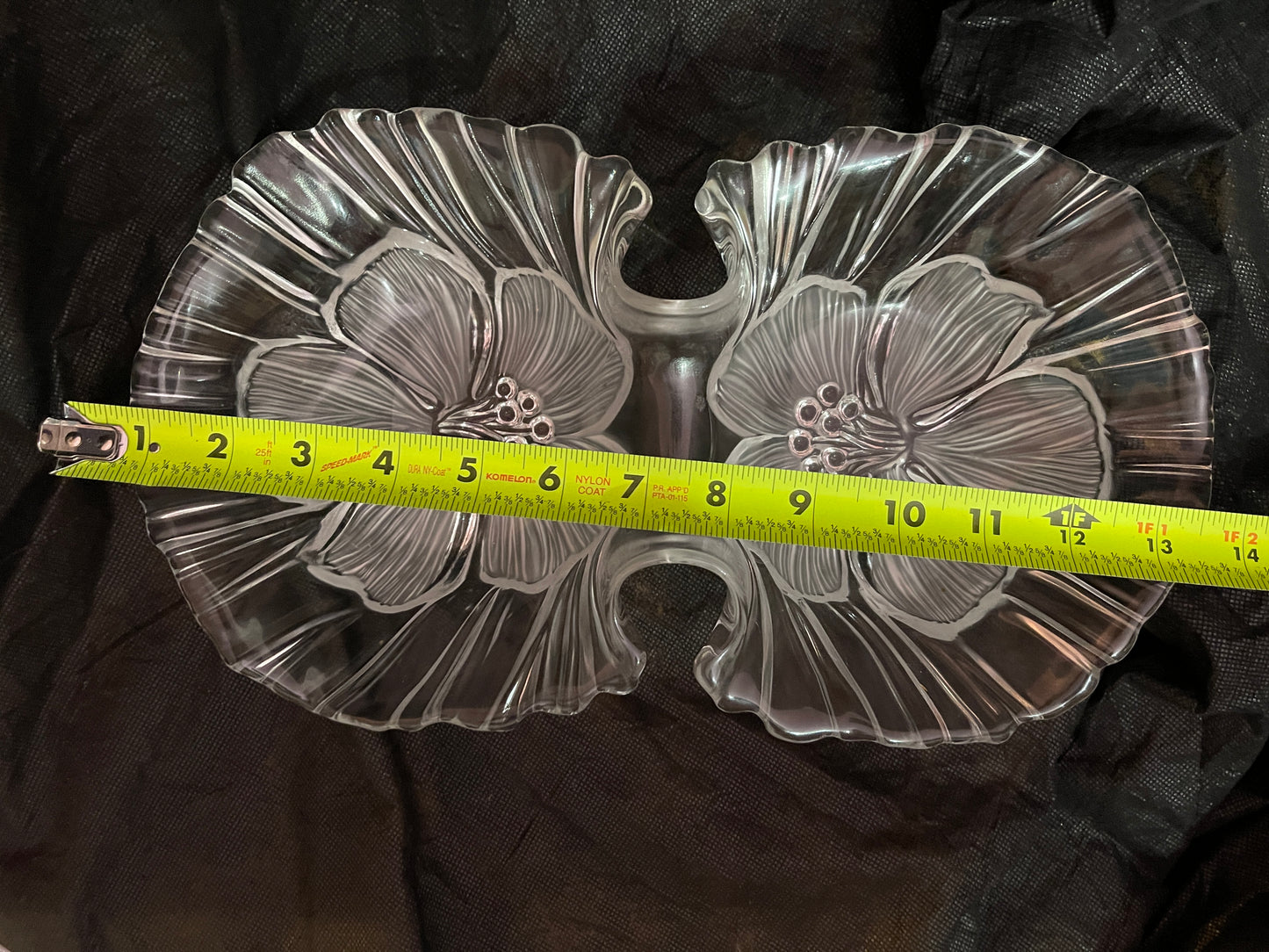 RENTAL VINTAGE WAVY CRYSTAL DOUBLE BOWL APPETIZER
