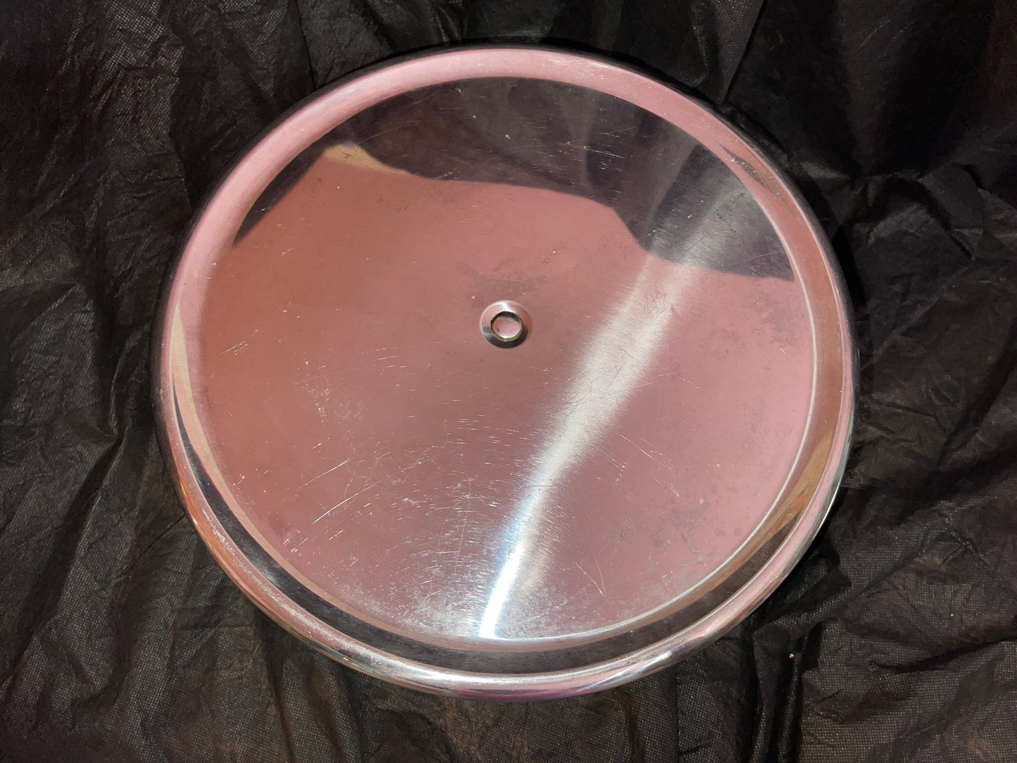 RENTAL VINTAGE SILVER STAINLESS STEEL CAKE PLATE MOD