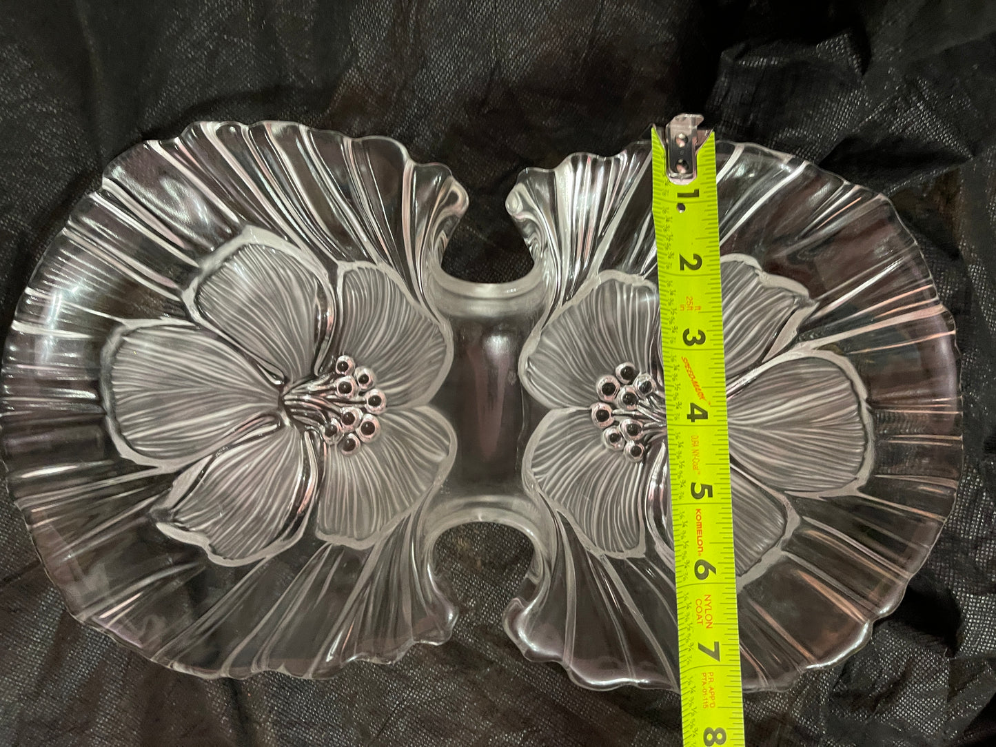 RENTAL VINTAGE WAVY CRYSTAL DOUBLE BOWL APPETIZER