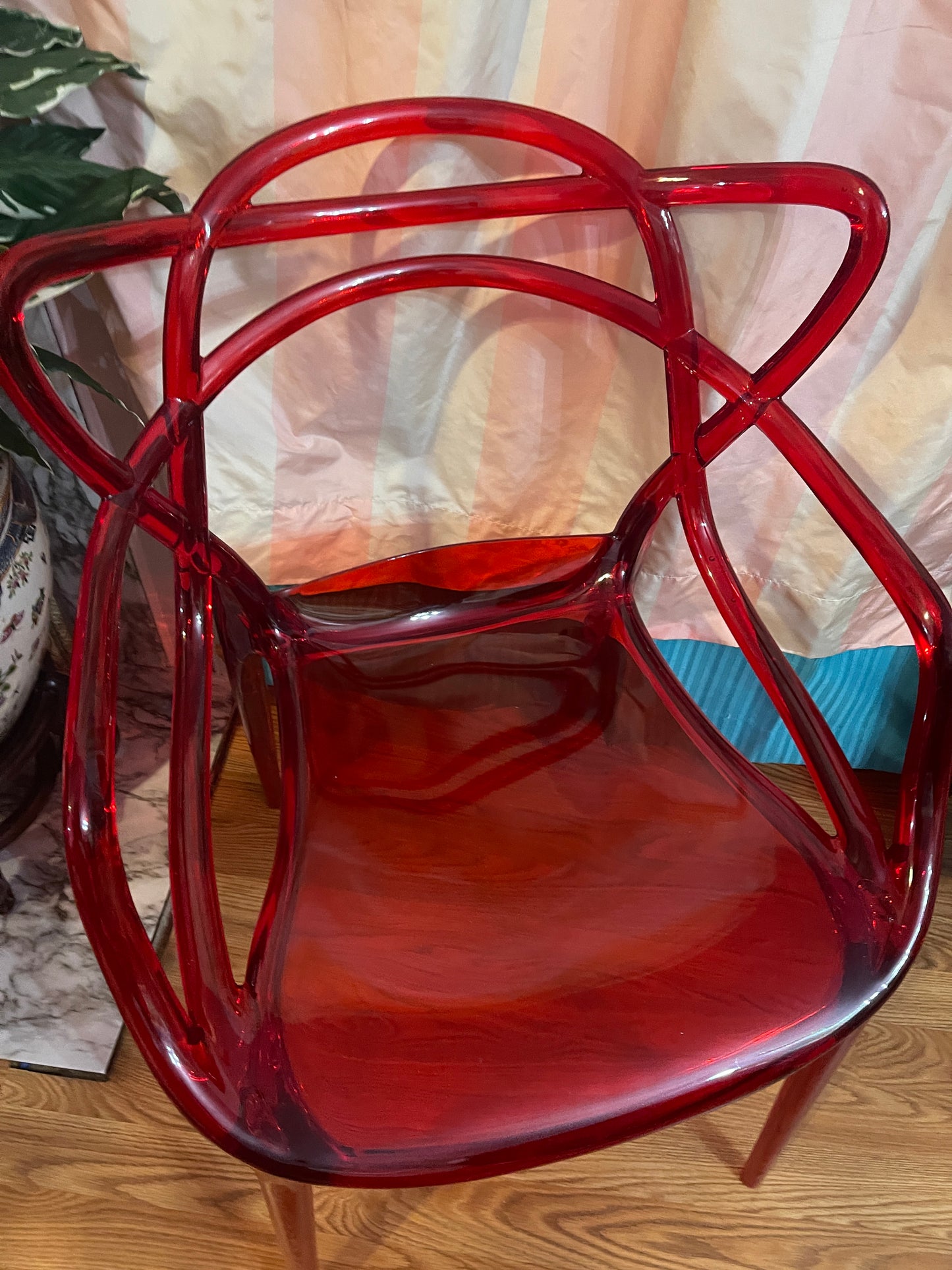SOLD RED MODERN ACRYLIC CHAIR