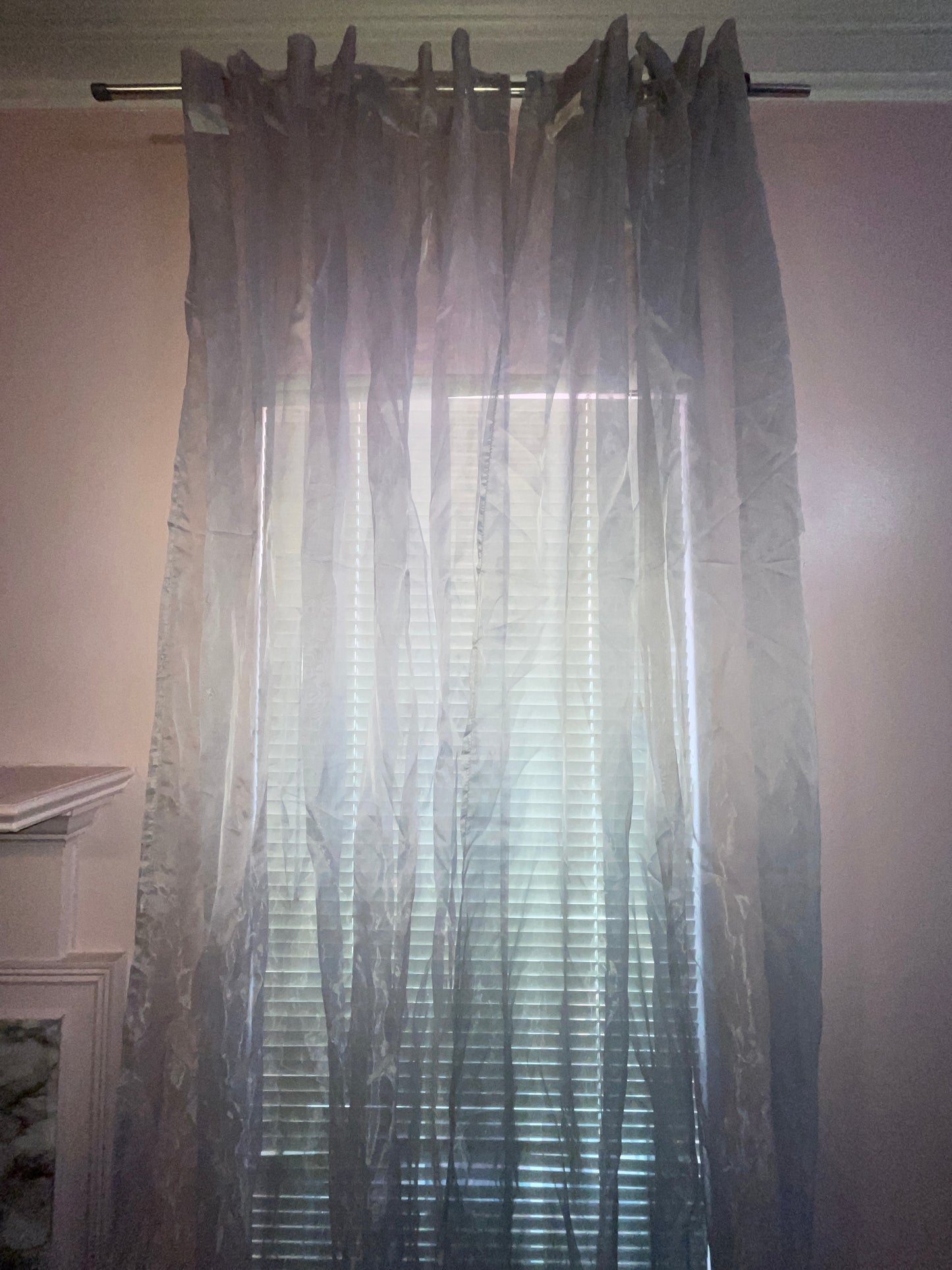 RENTAL GRAY SILVER SHEER CURTAIN WEDDING GOTH