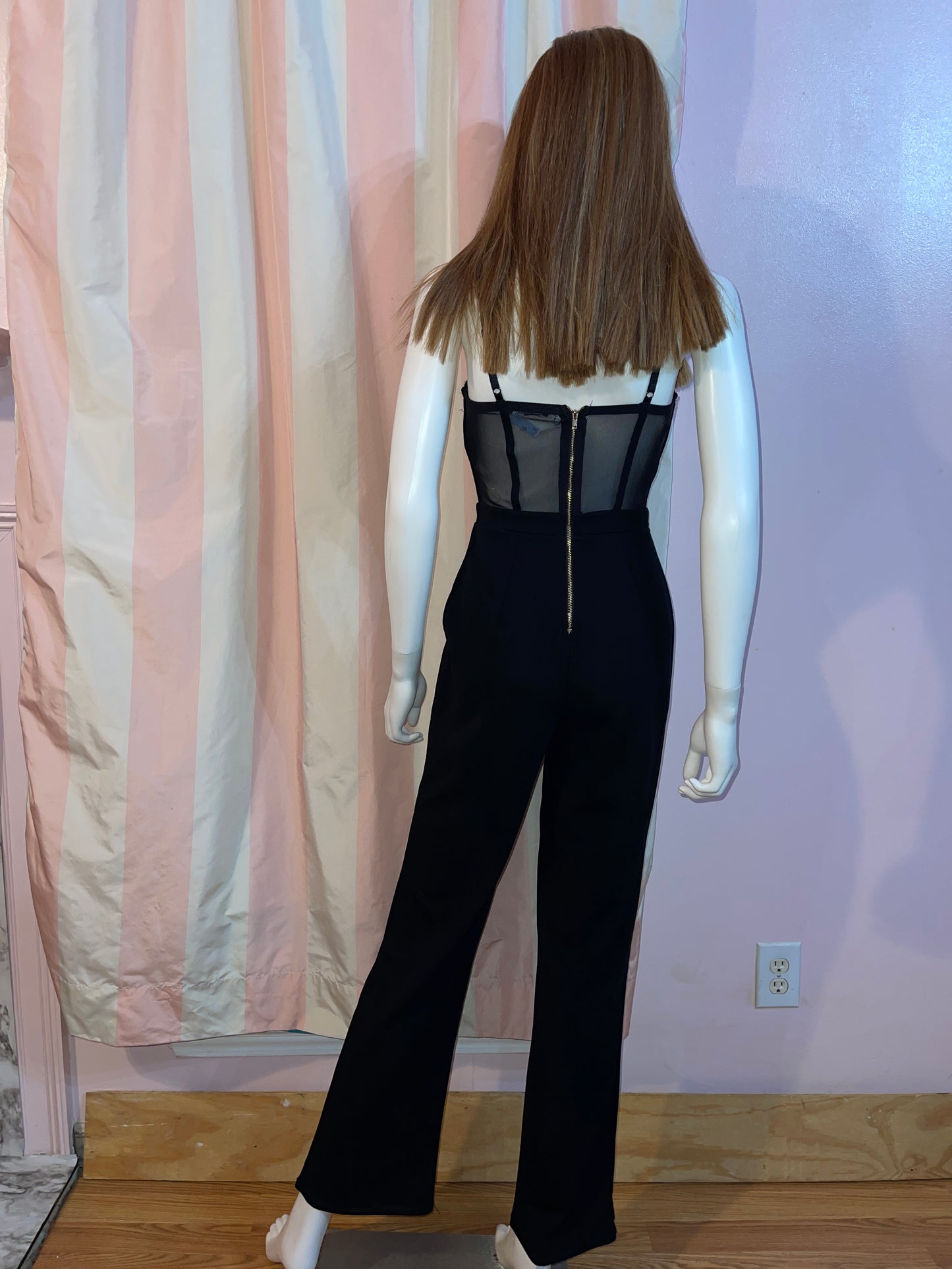 Black Lace Bustier Corset Bodysuit Pantsuit