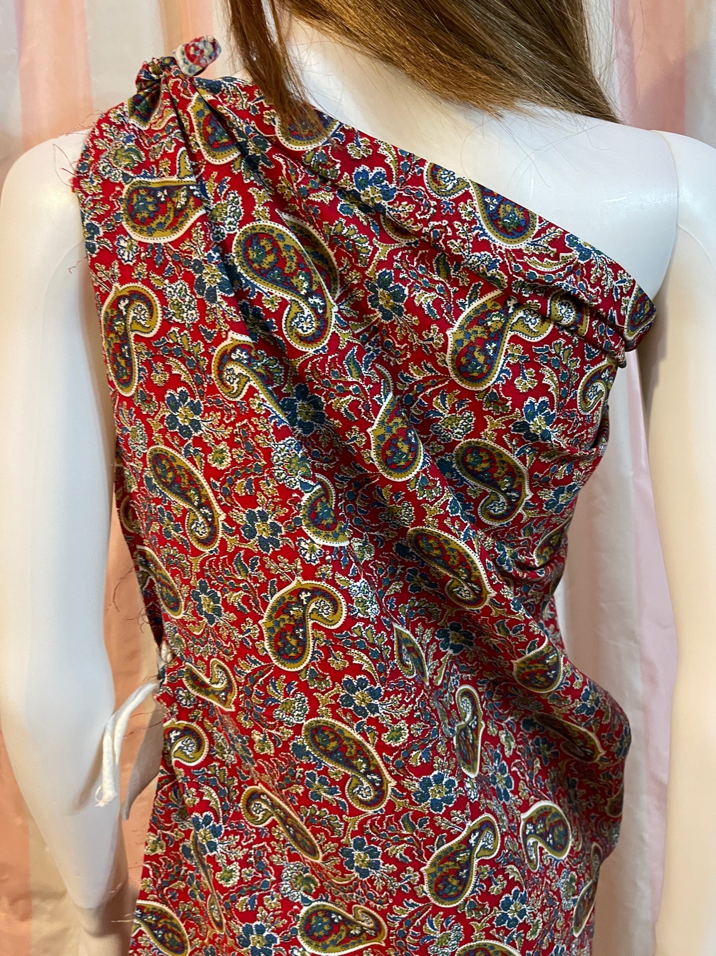 Raw Edge Wrap Kaftan Dress